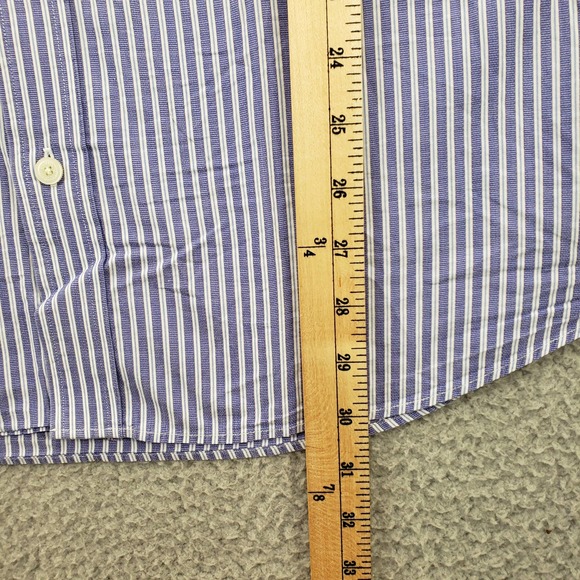 Banana Republic Shirt Mens XL 17-17 1/2 Purple Striped Button Up Long Sleeve - Picture 14 of 14